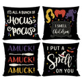Pandicorn Halloween Hocus Pocus Pillow Covers 20X20 Set Of 4 For Fall Decorations, Sanderson Sisters Witches Brew Hat I Smell Ch