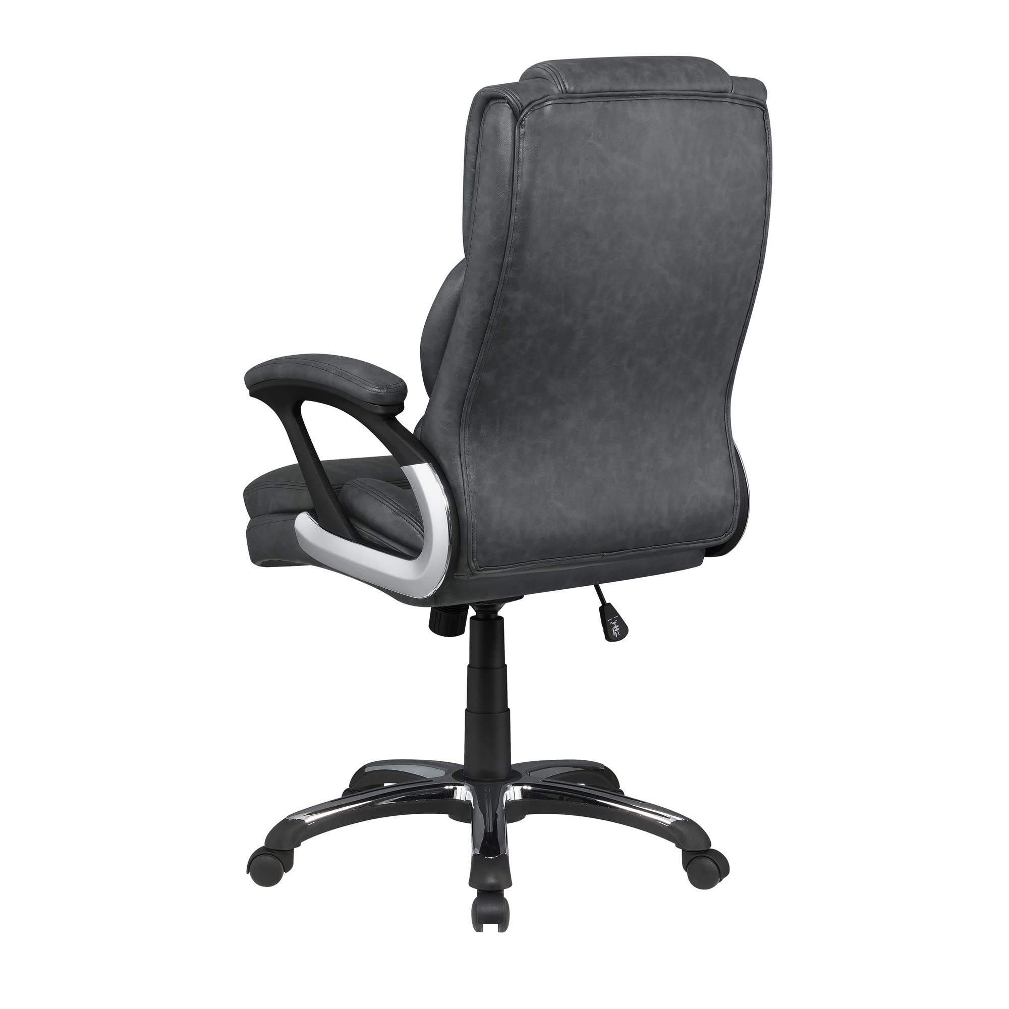 Benjara Bm245881 Leatherette Office Chair With Casters & Padded Arms Gray