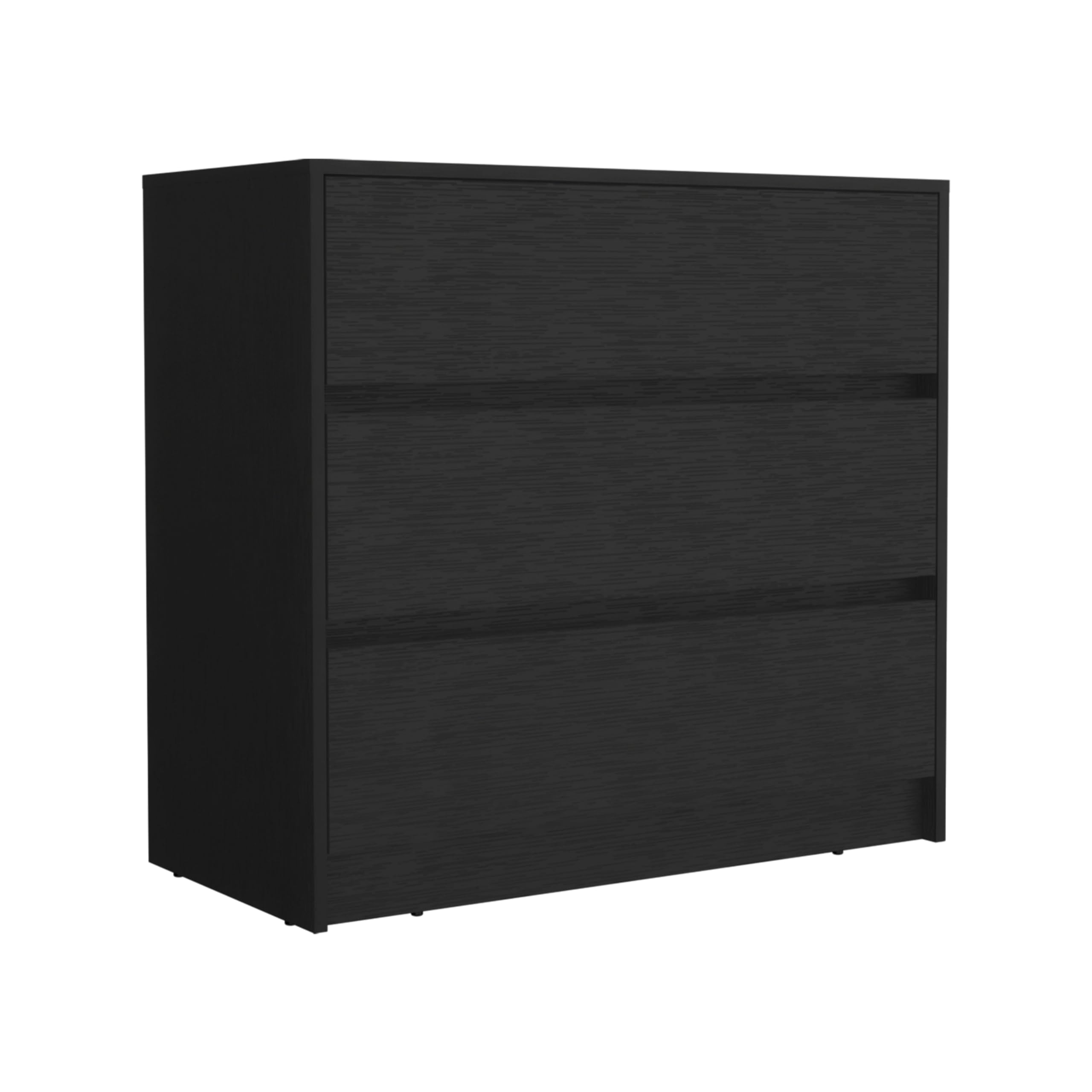 Tuhome Austin Three Drawer Dresser, Pull Out Mechanism-Black