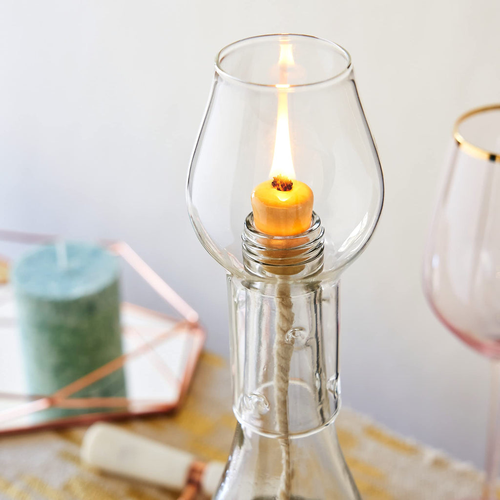 Twine Clear Hurricane Bottle Lamp Glass