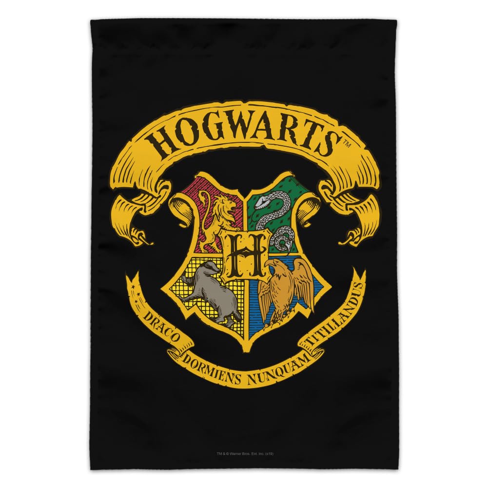 Harry Potter Ilustrated Hogwart'S Crest Garden Yard Flag