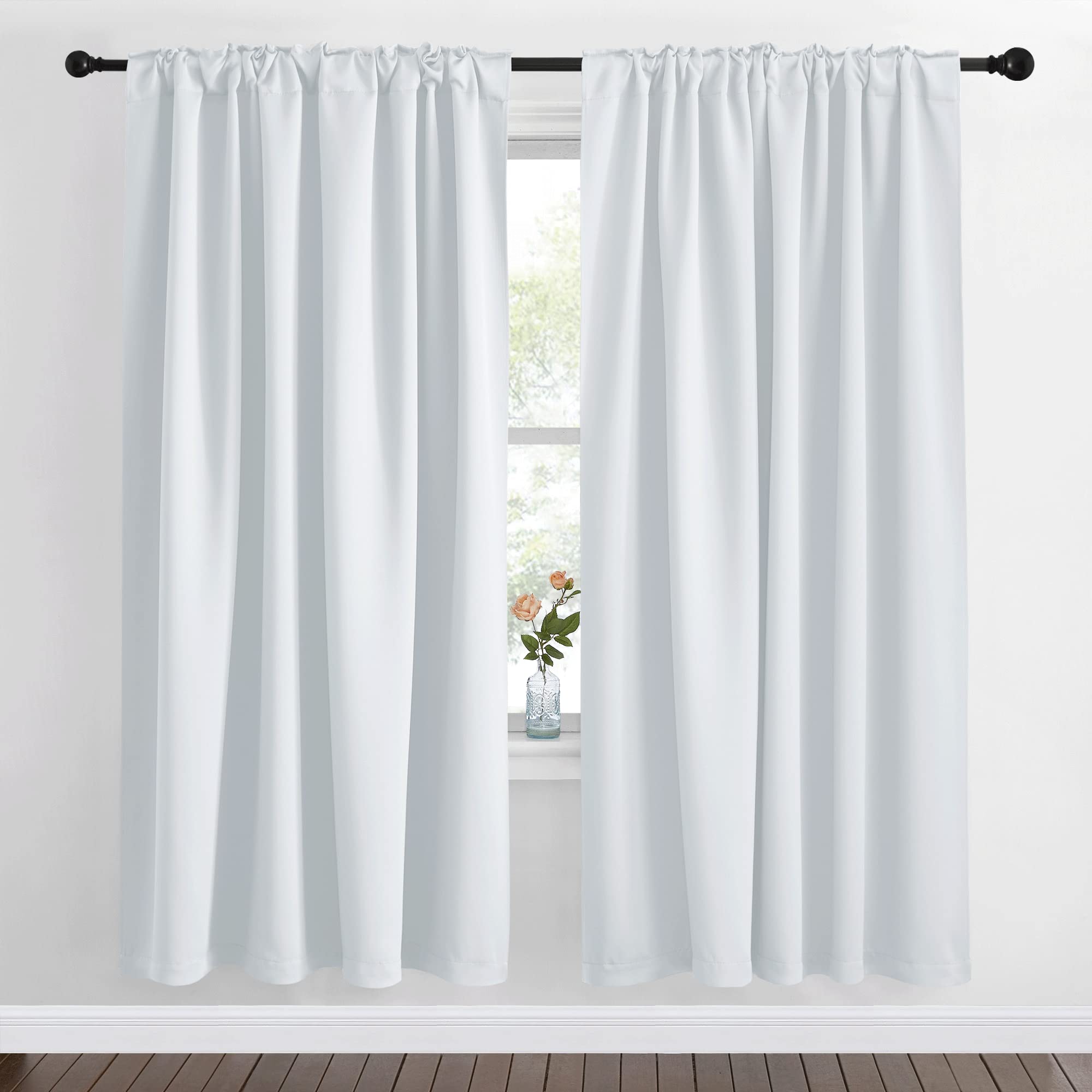 Nicetown Living Room Darkening Curtain Drapes - (Cloud Grey Color) W62 X L72, Set Of 2, Room Darkening Window Treatment Drapery Panels For Room Divider Garage Balcony Office