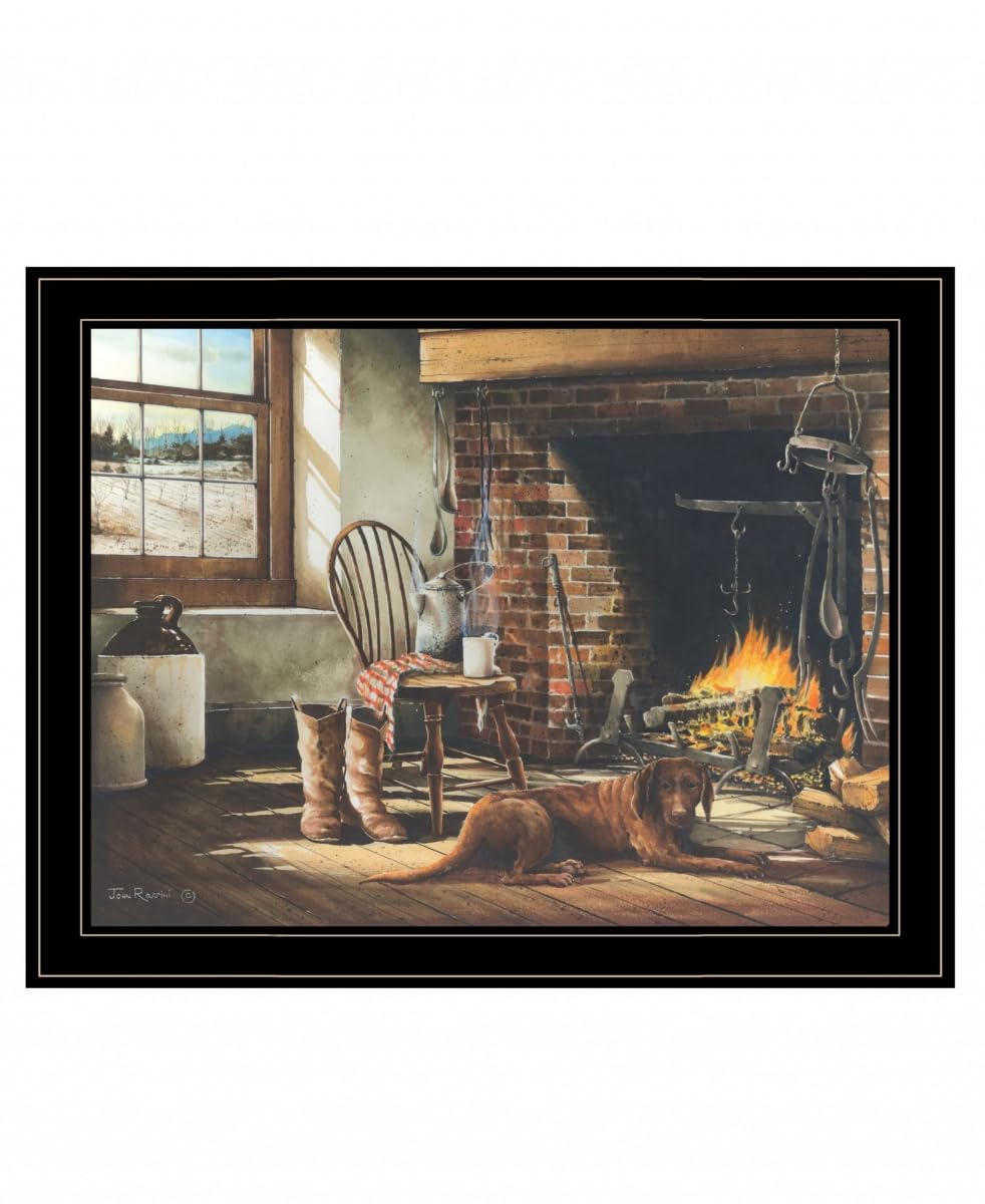 HomeRoots 407411 21 x 27 x 1 in. His Morning Coffee 2 Black Framed Print Wall Art