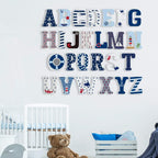 5.9'' High Diy English Letters Cartoon Marine Sailor Alphabet Decorative Wood Letters For Children Baby Name Girls Bedroom Weddi