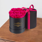NATROSES Preserved Roses Round Box Hot Pink