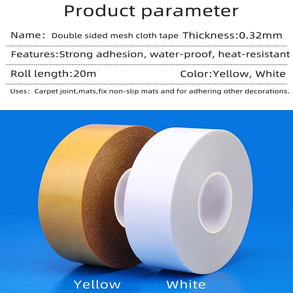 Qujianwei Double Sided Carpet Tape Heavy Duty,2 Inch X 21.9 Yards,Rug Tape For Carpet Floor Hardwood Floors And Area Rugs, Mats,