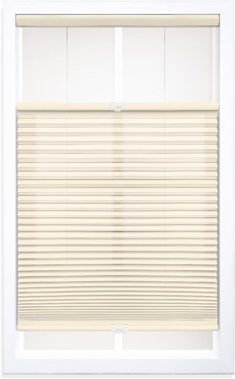 DEZ FURNISHINGS Cordless 1.5 Light Filtering Top Down Bottom Up Cellular Shade, 28.5 W x 60 H, Alabaster
