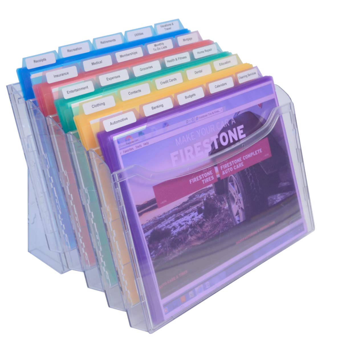 Ultimate Office Stationmate Stepup File Desktop Organizer With Pocketfiles (Includes 25, 5Th-Cut Pocketfiles)