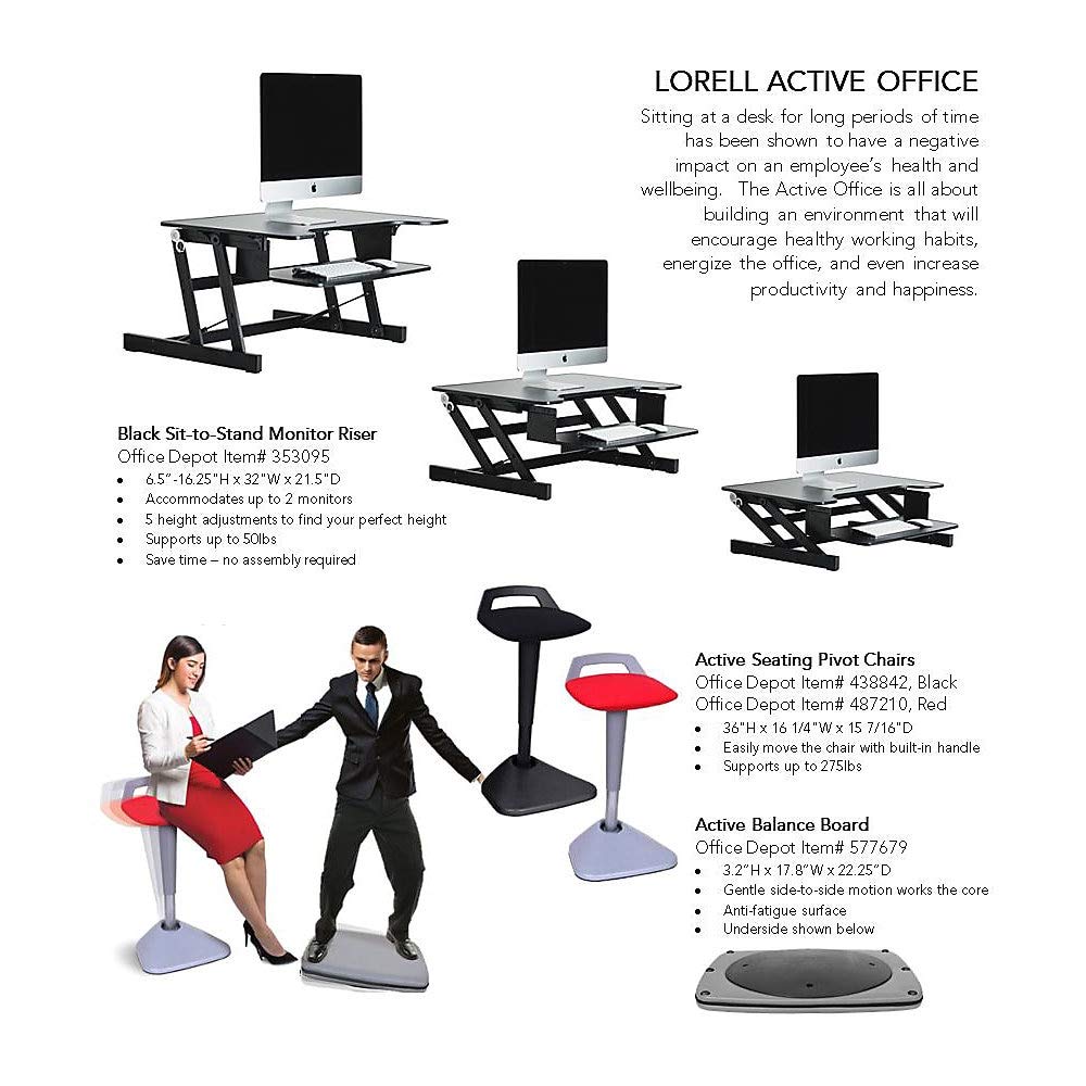 Lorell Active Office Chair, 36&quot; X 16.1&quot; X 15.4&quot;, Black