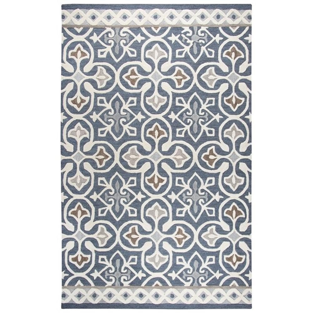 Rizzy Home Alora Decor Lavine 5' X 8' Blue/Gray/Natural/Taupe/Gray Hand-Tufted Area Rug