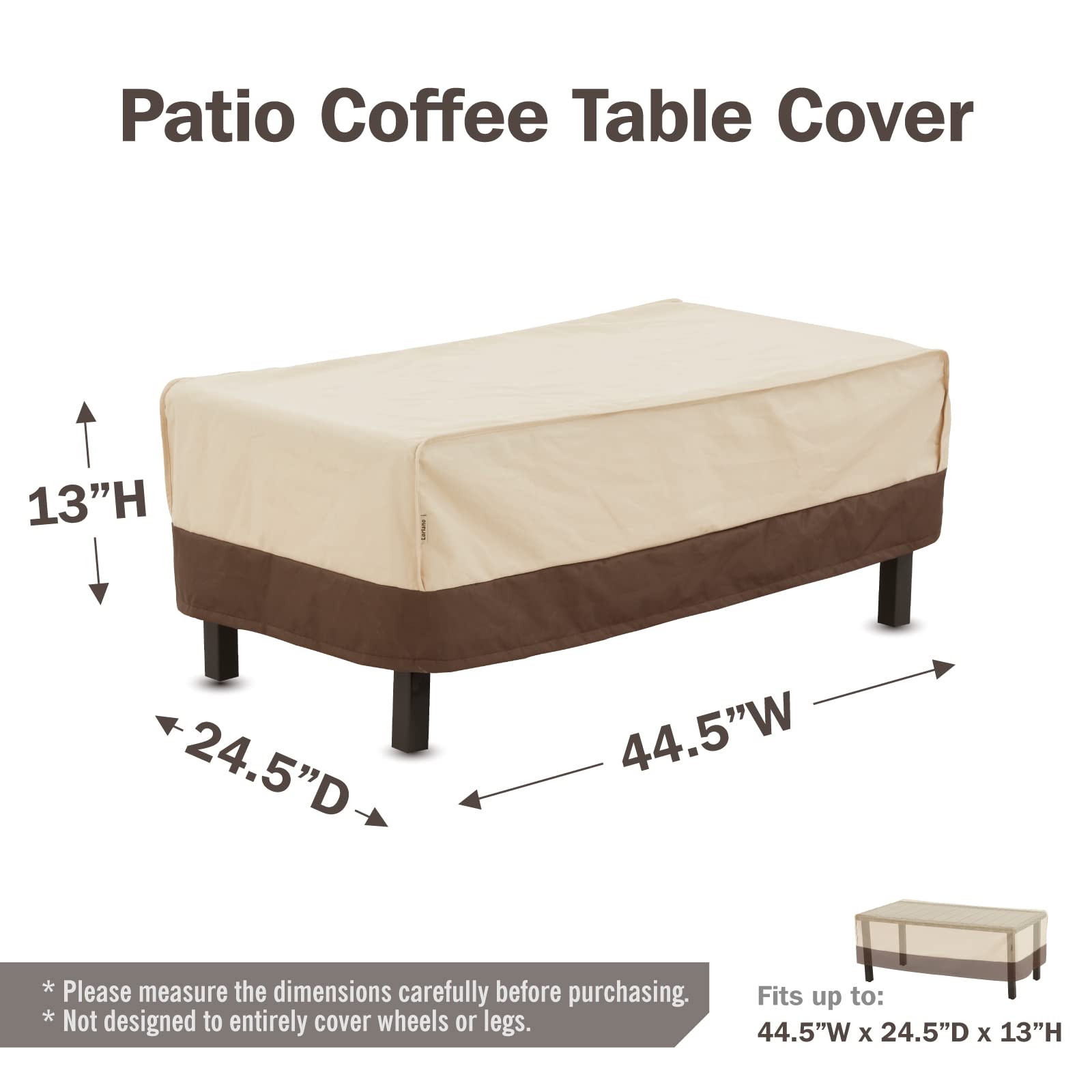 loriano Patio Furniture Cover Set, 4 Piece Waterproof 600D Oxford Beige