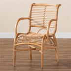 Baxton Studio Bali & Pari Seminyak Modern Bohemian Natural Rattan Lounge Chair - Brown