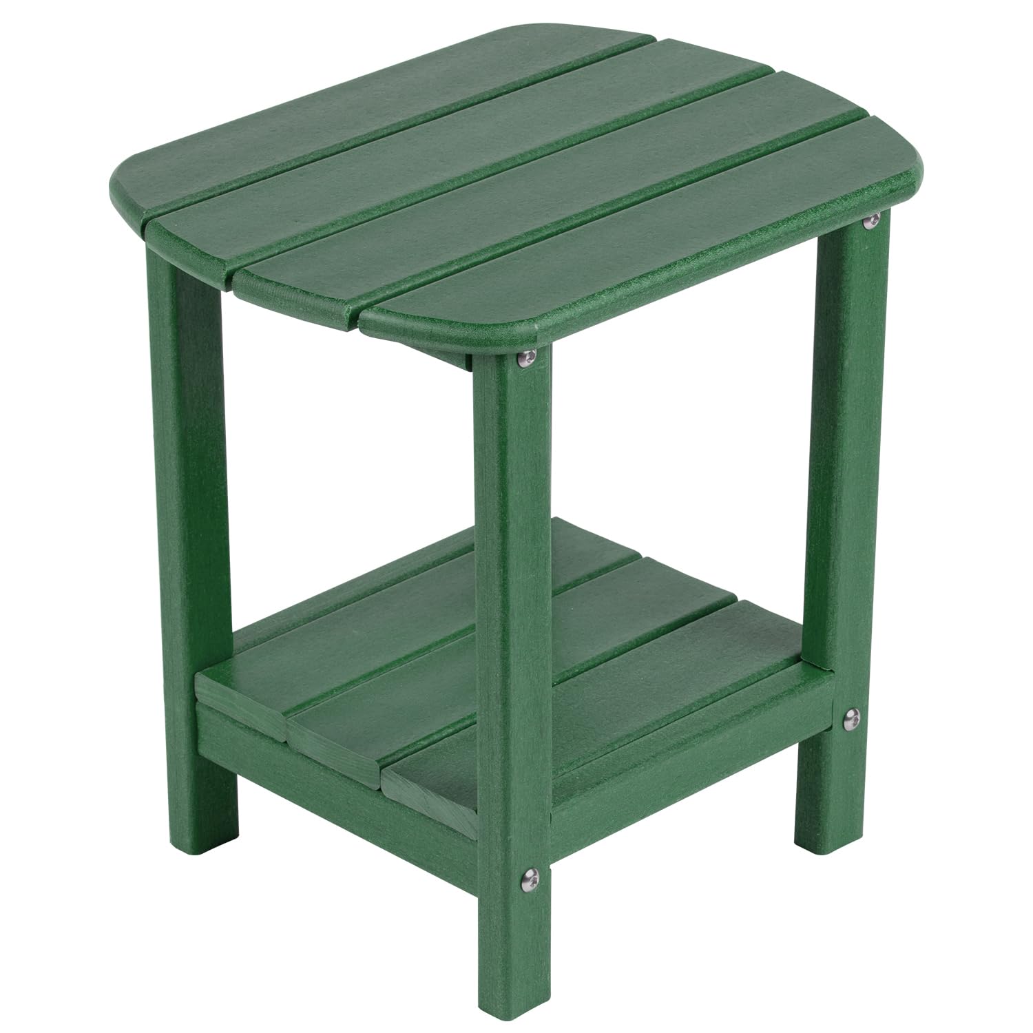 nalone Adirondack Side Table 16.5  Outdoor Side Table HDPE Plastic Double Adirondack End Table Small Table for Patio (Green)