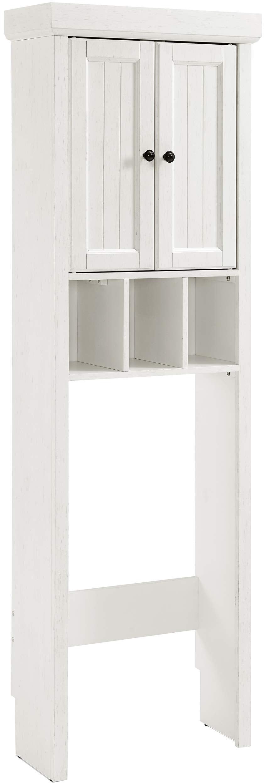 Crosley Furniture Seaside Over The Toilet Storage Cabinet and Bathroom Organizer with Shelves, Distressed White