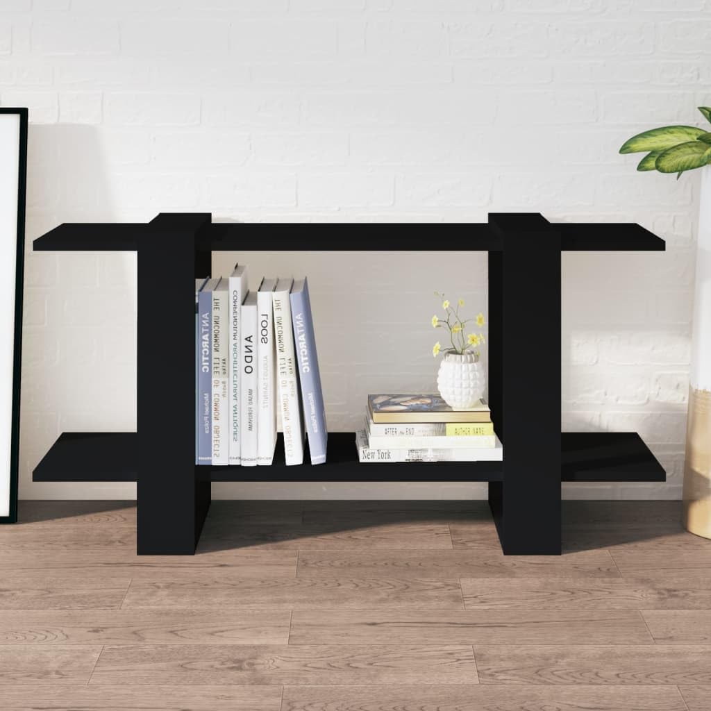 vidaXL Book Cabinet Black 39.4&quot;x11.8&quot;x20.1&quot; Engineered Wood