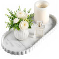 Hasthip Silicone Vanity Tray White Marble Lace Edge Countertop Organizer