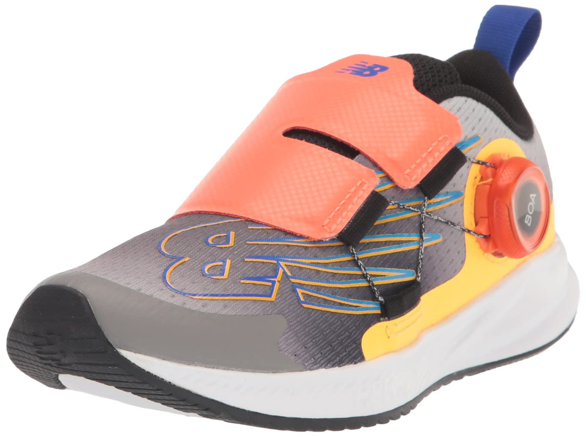 New Balance Kids Fuelcore Reveal V3 Boa Running Shoe, Blackinfinity Bluevibrant Orange, 5 Wide Big Kid