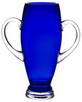 Barski - European Cobalt Glass - Footed Trophy Vase - with Handle - 13.5 Height - Made in Europe