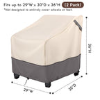 Bestalent Patio Furniture Covers Waterproof, Outdoor Chair Covers 2 Pack Clearance, Lawn Deep Seat Cover, Fits Up To 29W × 30D × 36H Inches (Beige/Grey)