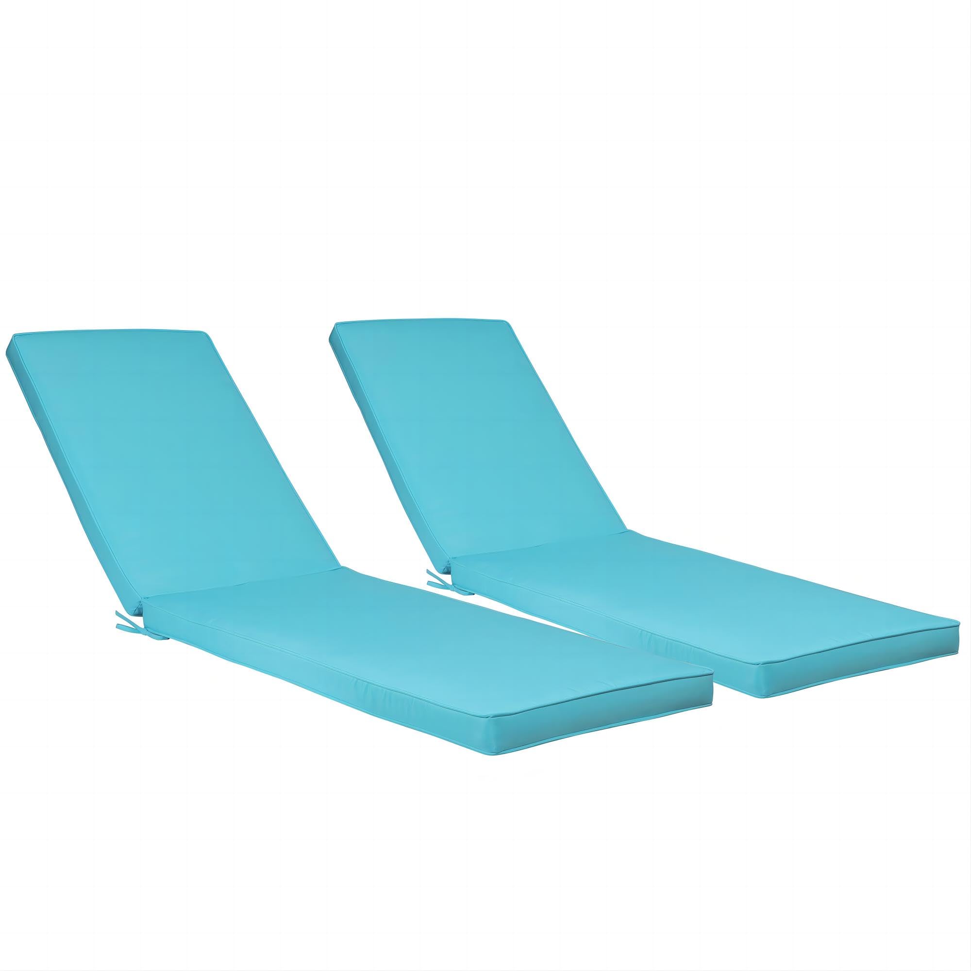 Only Choice Outdoor Lounge Chair Cushions Patio Chaise Lounge Replacement Cushions Funiture Seat Cushions Chair Pads (Sky Blue-2