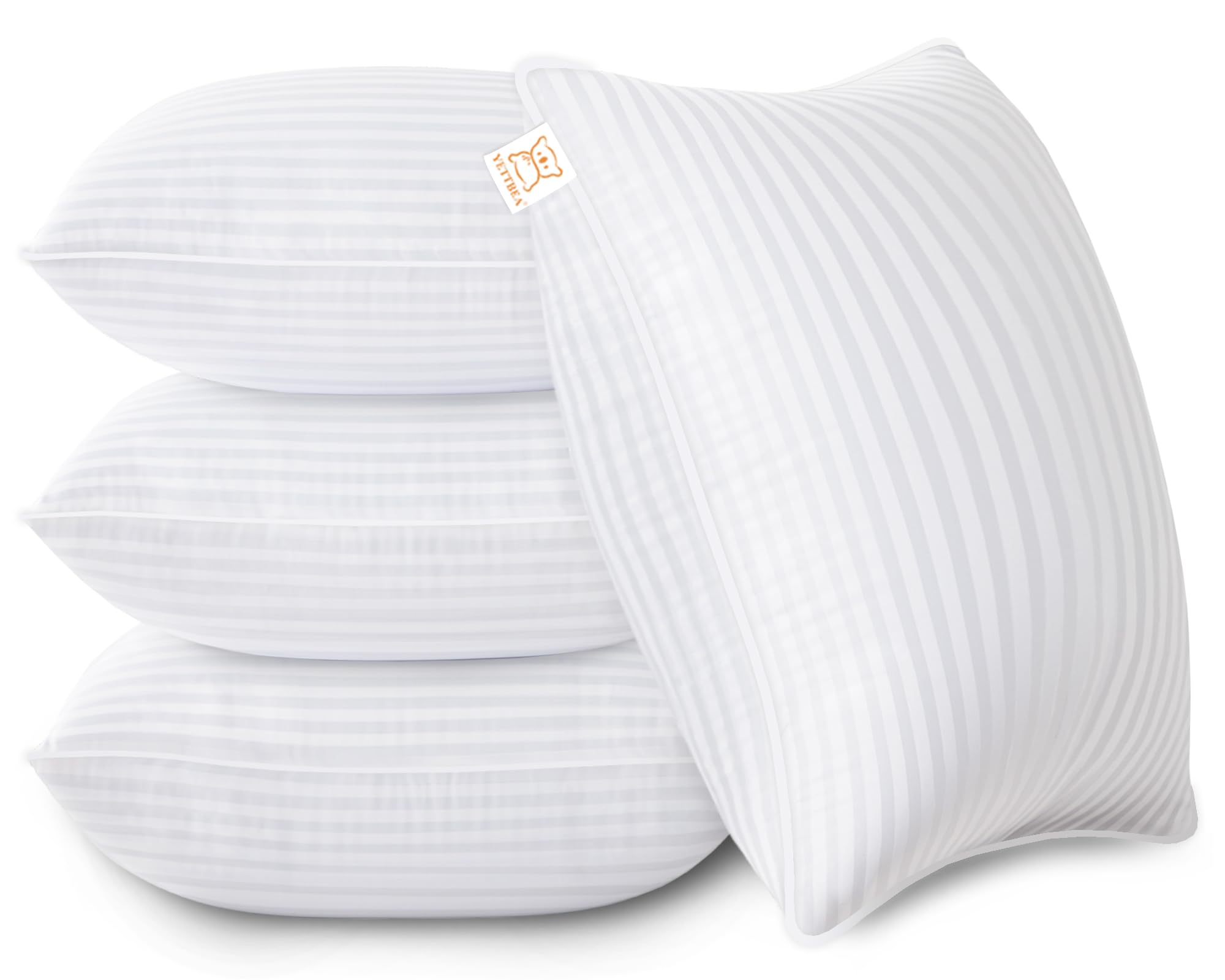 Yettbea 18x18 Throw Pillow Insert Set of 4,Indoor Decorative Pillow for Couch, Sofa, Bed, Cushion and Sham with Premium Down Alt