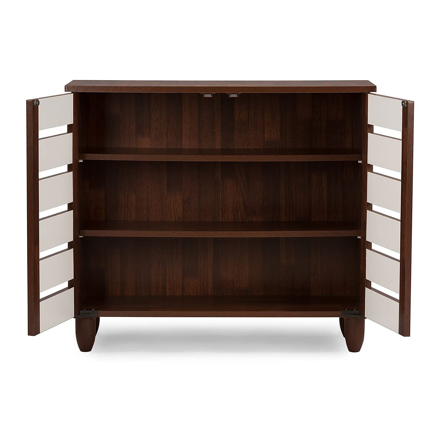 Baxton Studio Gisela 2-Door Shoe Storage Cabinet, Brown (118-6518-HiT)