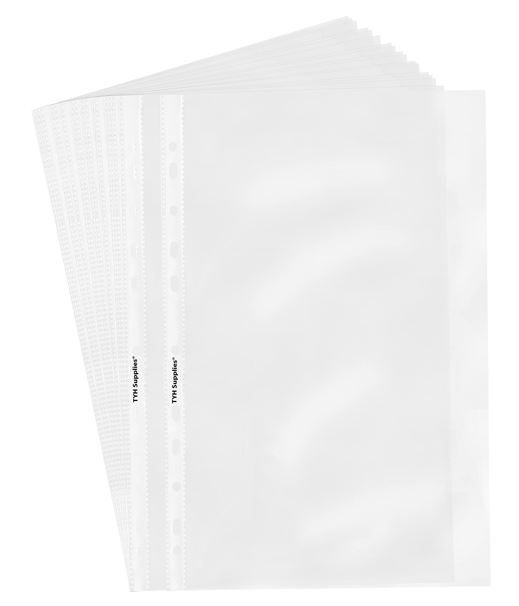 Tyh Supplies 50 Pack Legal Size Standard Clear Sheet Protectors | 8.5 X 14 Inch Non-Glare Plastic Document Page Protectors | Top