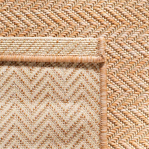 Safavieh Courtyard Collection Accent Rug - 4' X 5'7'', Natural & Cream, Non-Shedding & Easy Care, Indoor/Outdoor & Washable-Idea