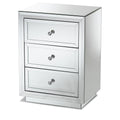 Baxton Studio Lina 3 Drawer Mirrored Nightstand