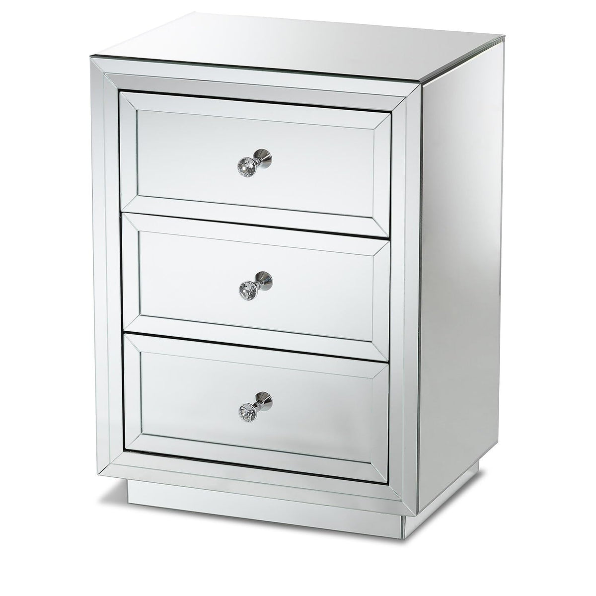 Baxton Studio Lina 18.97-inch W x 13.98-inch D End Table, Silver (150-9183-HiT)