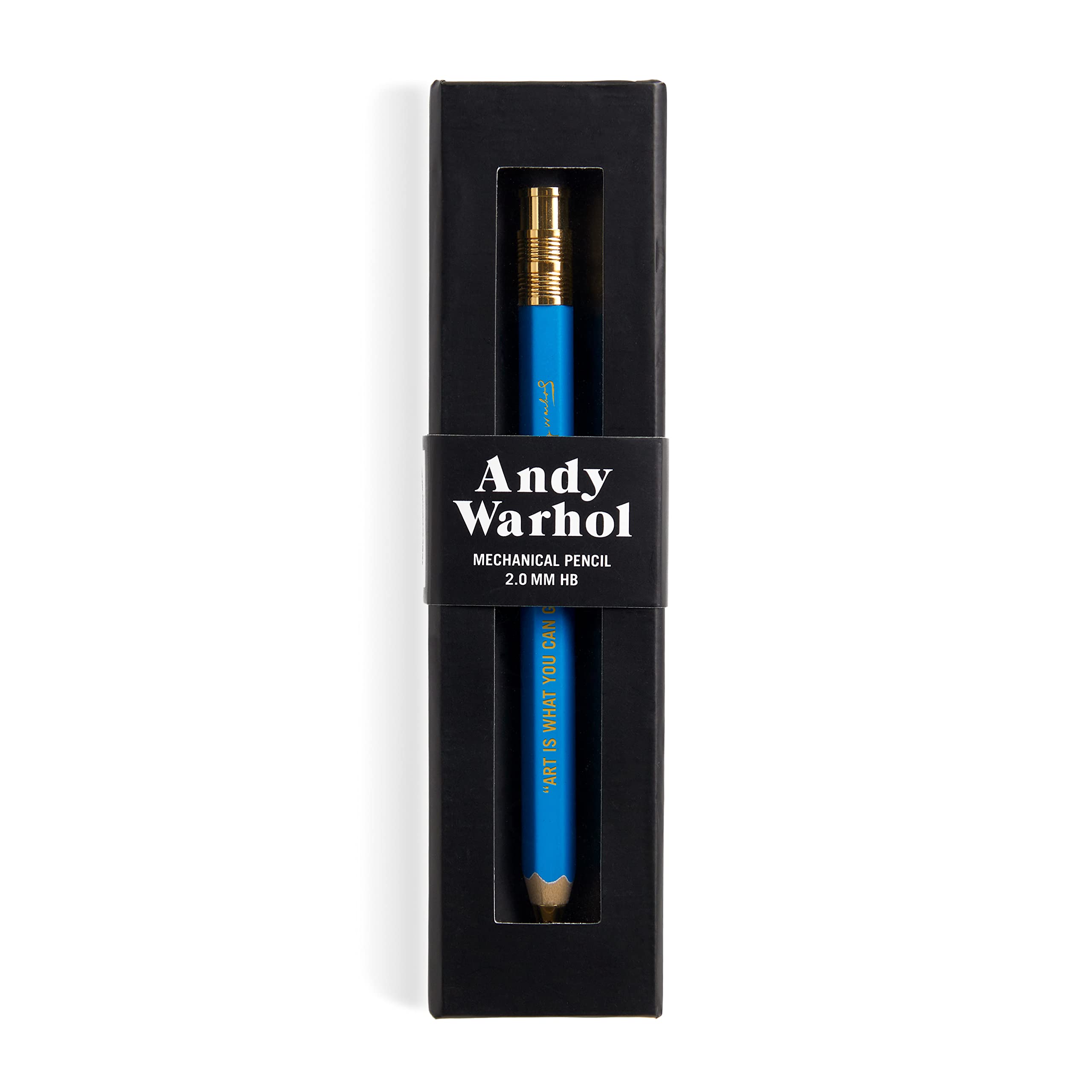 Galison Andy Warhol Philosophy - Mechanical Pencil Featuring Famous Andy Warhol Quote With Gold Lettering And Refillable Lead An