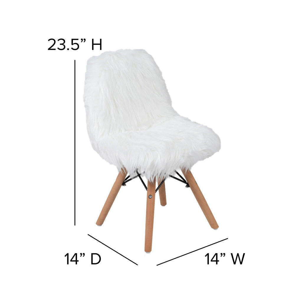 Flash Furniture Kids Shaggy Dog White Accent Chair