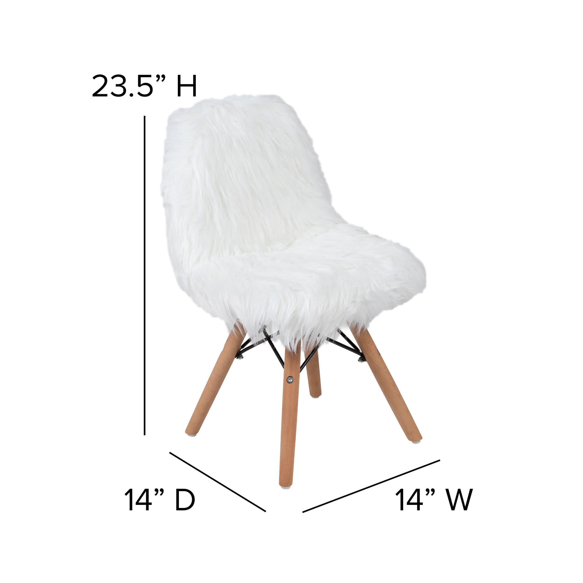 Flash Furniture Kids Shaggy Dog White Accent Chair