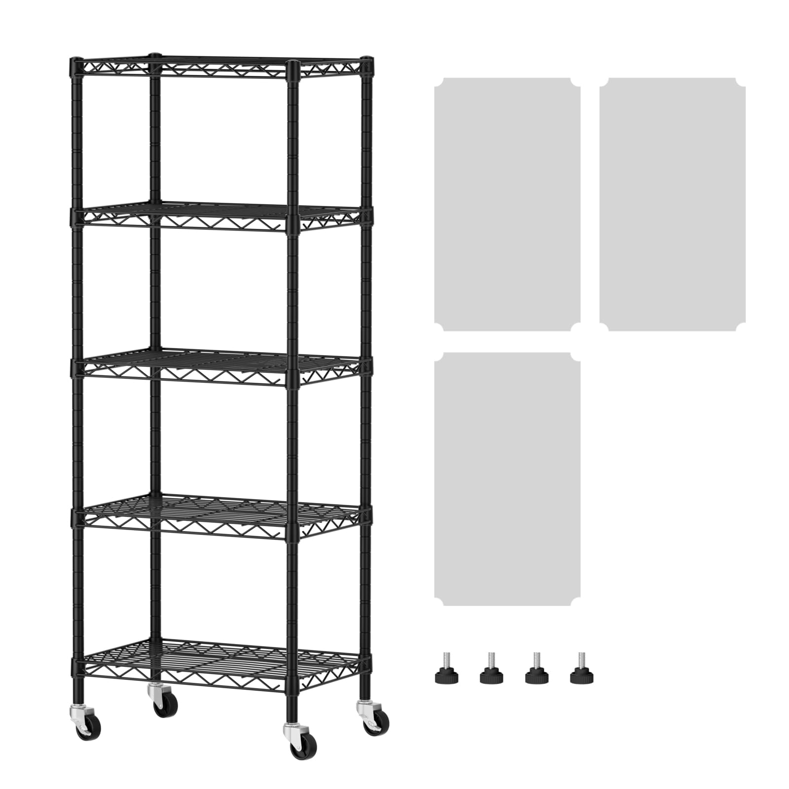 SINGAYE 5 Small Shelf Storage Wire Shelves Closet Bathroom Organizers Metal Pantry Kitchen Garage Shelving Unit Laundry Room Org