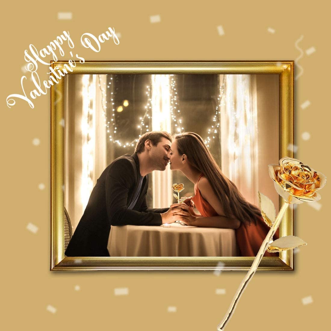 24K Gold Rose For Her, Eternal Love Real Golden Plated Preserved Eternal Rose Flower, Best Present For Anniversary Day Wife/Mom/