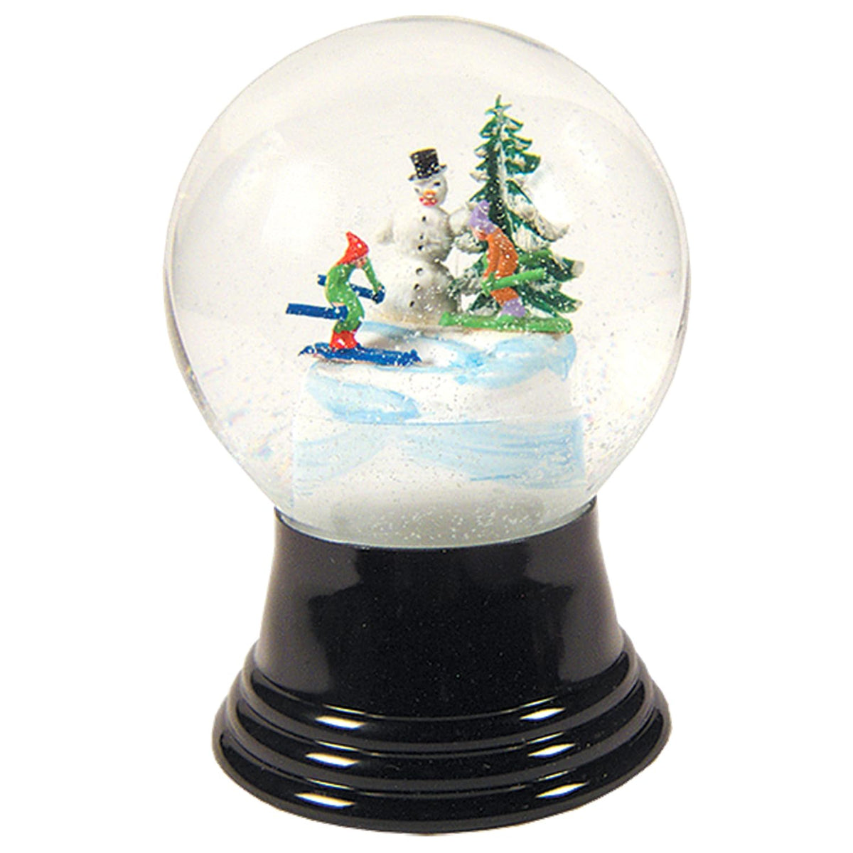 Alexander Taron Importer Pr1424 Perzy Snowglobe, Medium Snowman With Skis-5&quot; H W X 3&quot; D, 5&quot; X 3&quot; X 3&quot;, White