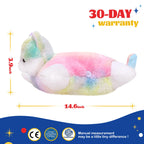 Glow Guards 16' Rainbow Cat Plush Pillow,Cute Kitty Stuffed Animal Soft Lovely Colorful Toy,Bedtime Sofa Decors,Christmas Birth