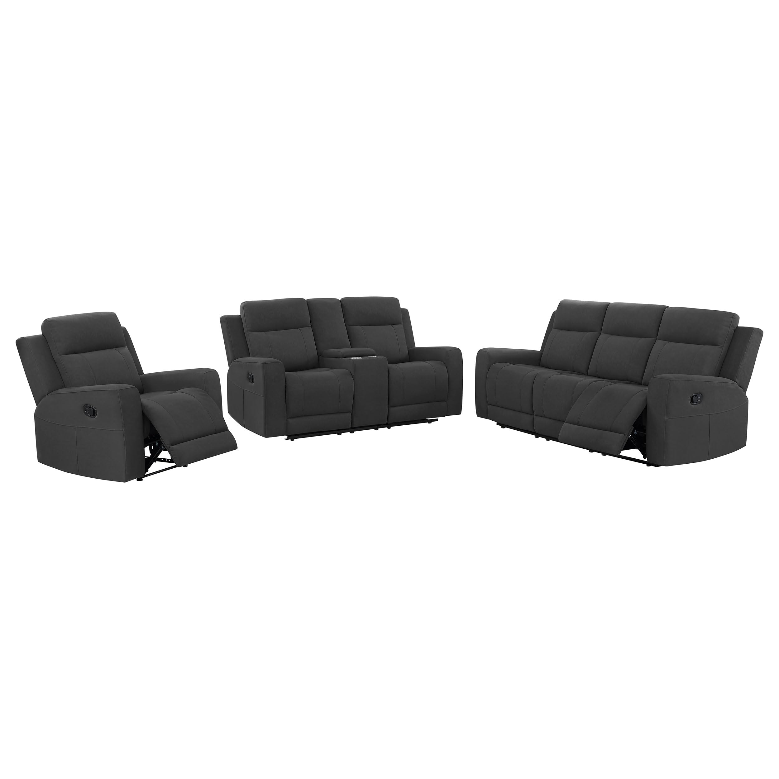 Brentwood Upholstered Reclining Sofa Set - Thumbnail 2