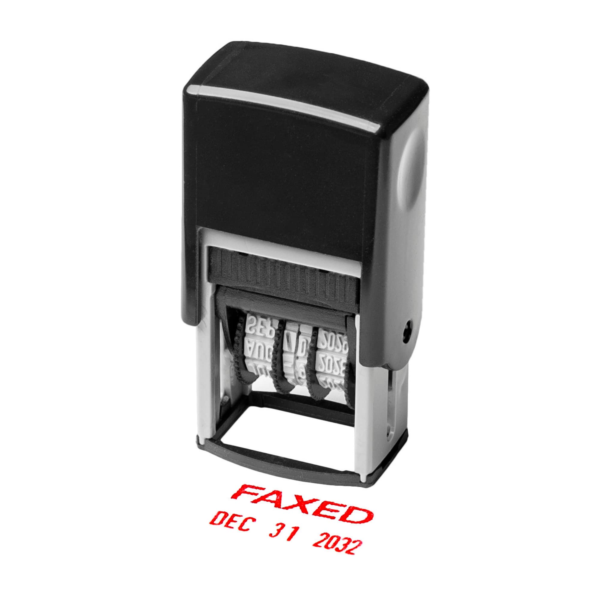 Self Inking Rubber Stamp, Phrase With Date Stamp, Refillable Office Supply Business Stamps (Faxed)