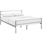 Modway Alina Queen Size Platform Bed Frame With Headboard In Gray