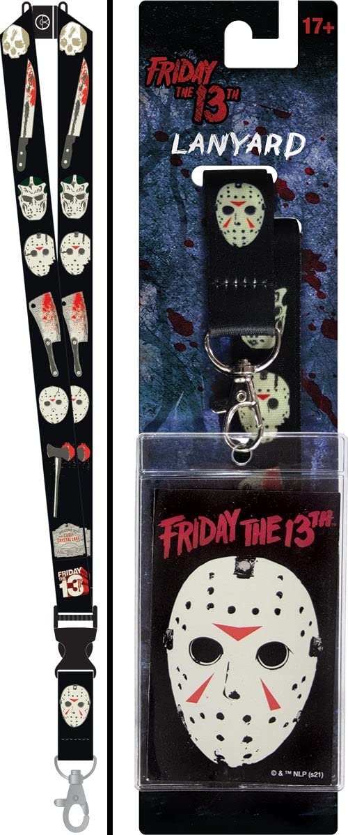 Ata-Boy Friday The 13Th Jason Mask Reversible Lanyard With Breakaway Clip And Id Holder