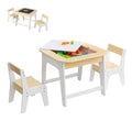 Costzon Kids Table and Chair Set, 3-in-1 Wooden Activity Table with Removable Tabletop, Blackboard & Whiteboard, Storage Space f