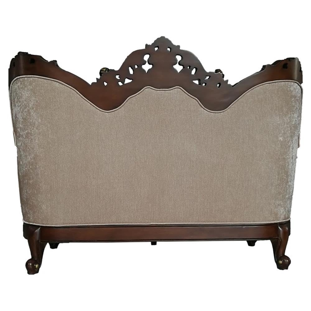 Acme Devayne Traditional European Loveseat with Queen Anne Legs in Dark Walnut