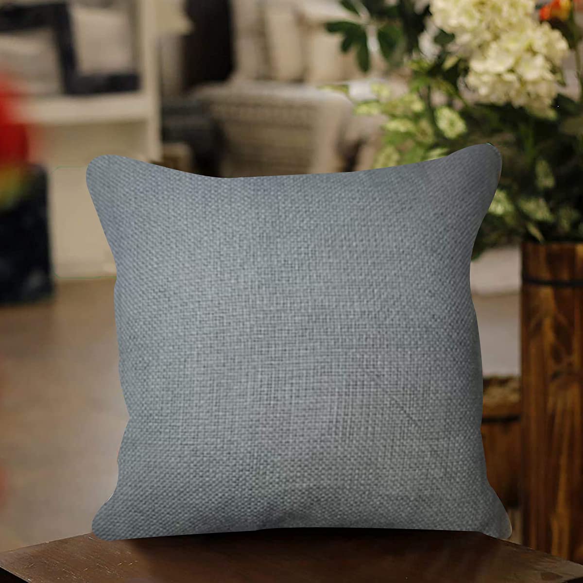 Sajavat Home Cc68 Cotton Stripe Self Design Cushion Cover (Pack Of 1) 18X18 Inches / 45X45 Cm Purple (Beige & Tail Blue, Cotton)