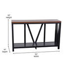 Flash Furniture Charlotte Farmhouse 2-Tier Console Table - Black Finish Engineered Wood Frame - Walnut Finish Tabletop - For Entryway Or Living Room