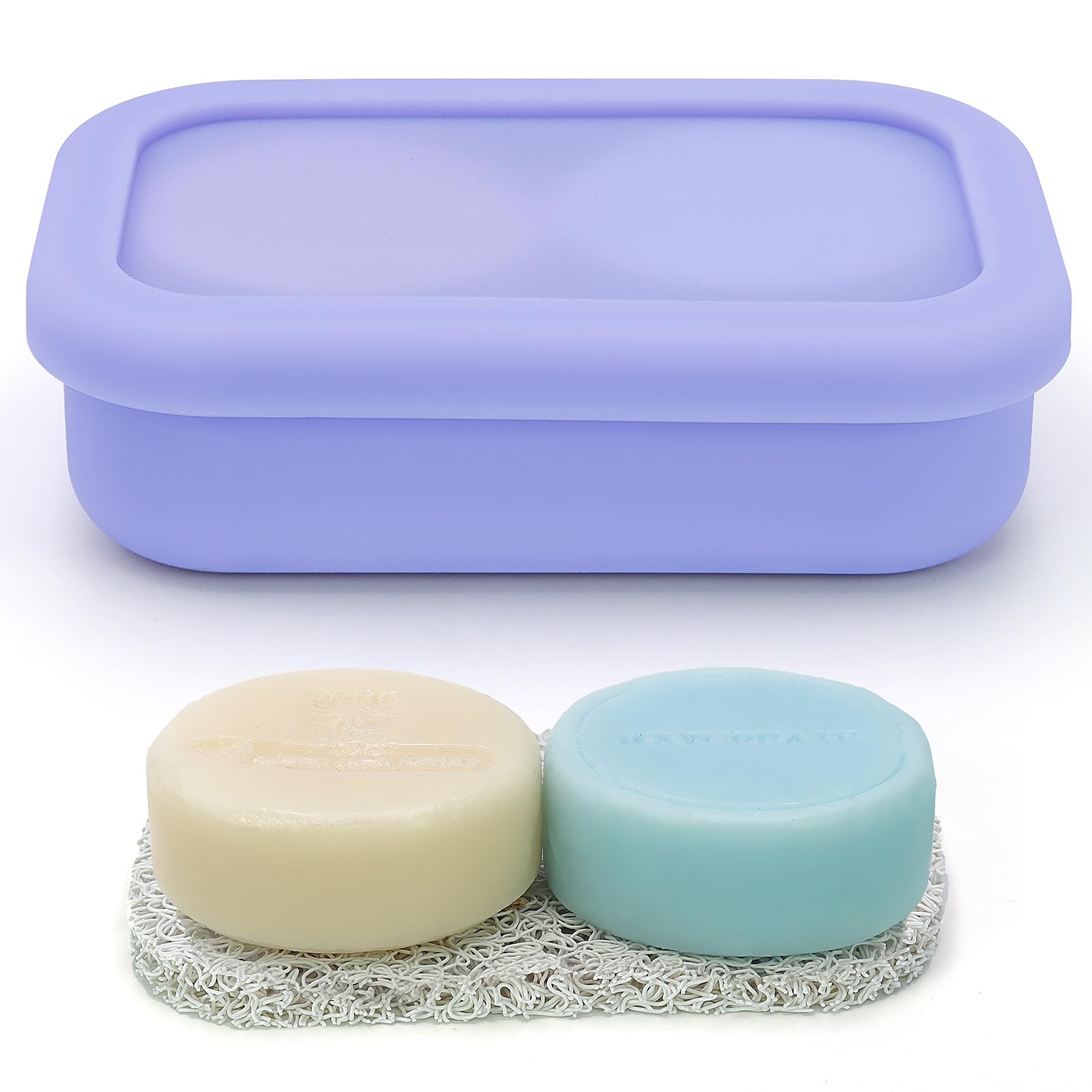 Enhanced Leak Proof Travel Soap Case, Shampoo Bar Holder, Large Silicone Soap Container with Drainage Layer, Portable Bar Soap H