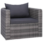 vidaXL Patio Sofa Set 6 Piece, Sectional Sofa for Outdoor Backyard, Couch with Cushions, Patio Furniture Set with Table, Poly Rattan Gray