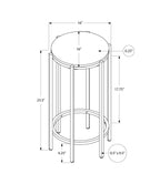 Monarch Specialties I 3755 Accent Table, End, Round, Side Table, Bedroom, Nightstand, Dark Bronze, Black Metal