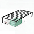 Sweetcrispy Twin XL Size 18 Inch Platform Bed Frame, Heavy Duty Metal Foundation Frame, Noise-Free Sturdy Steel Slats, Underbed 
