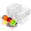 KisSealed 10 Pcs Clear Plastic Storage Bins,Pantry Organizer Bins